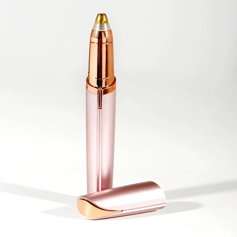 USB Rechargeable Eyebrow Trimmer for Women with LED Light, Painless Precision Hair Removal Pen for Face & Lip