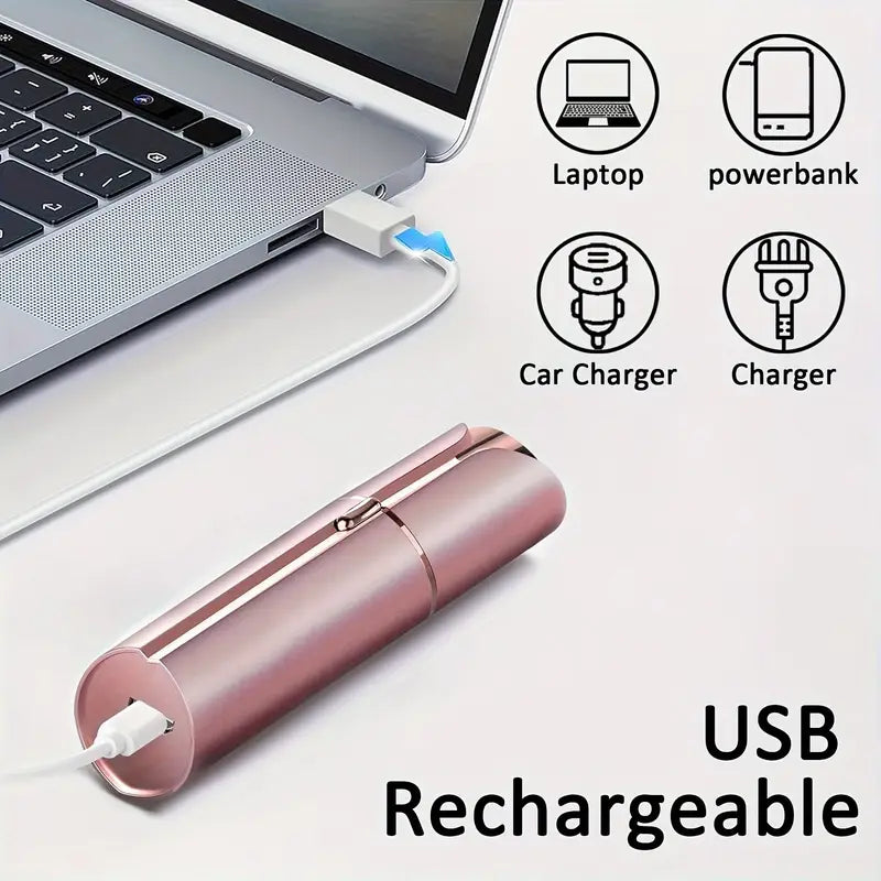 Rechargeable USB Powered Facial Hair Trimmer, Electric Epilator, Small Face Shaver, Women'S Epilator, Mustache Trimmer, Nickel