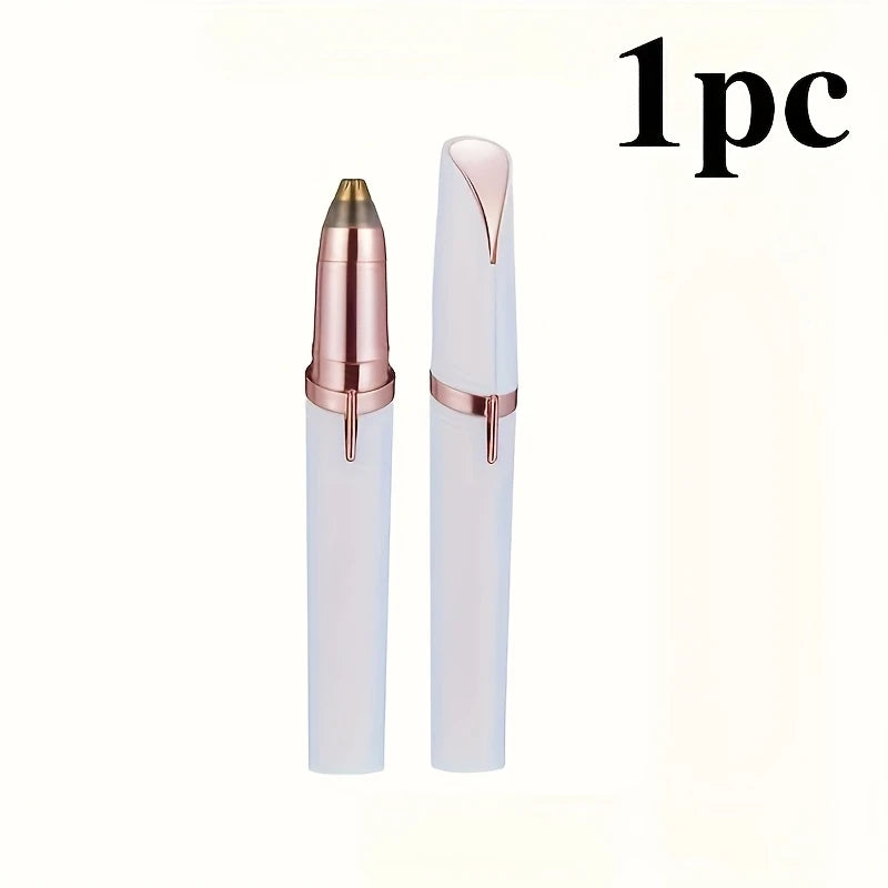 USB Rechargeable Eyebrow Trimmer for Women with LED Light, Painless Precision Hair Removal Pen for Face & Lip